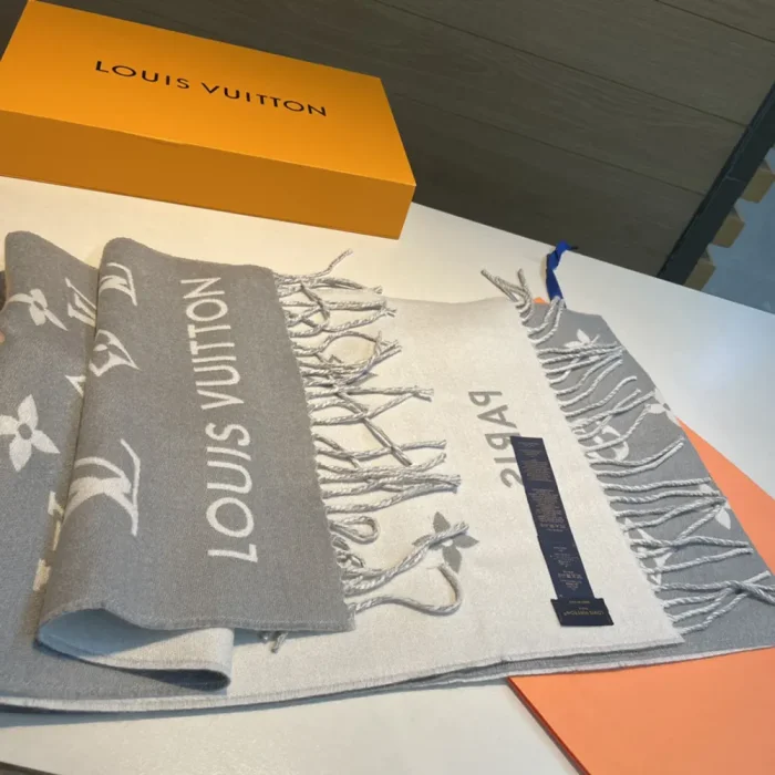 Louis Vuitton Unisex All About Monogram Scarf-Light Grey M79226
