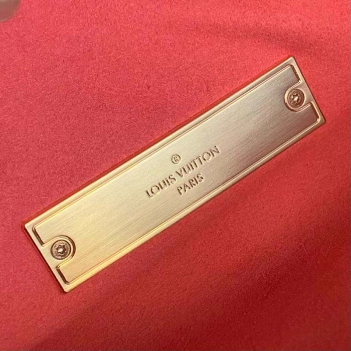 Louis Vuitton LV Women Mini Dauphine Handbag Fluo Pink Tufted Grained Calfskin Leather