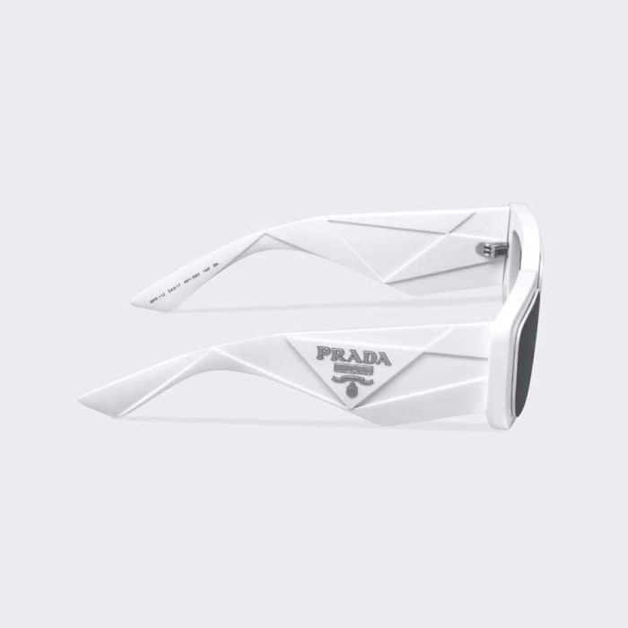 Prada Women Symbole Sunglasses with Traditional Prada Triangle Logo-White