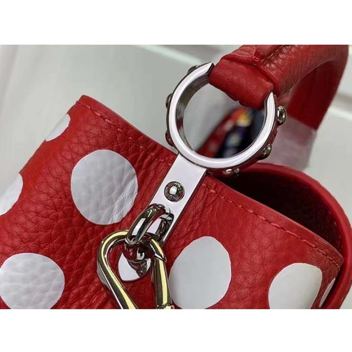 Louis Vuitton Women LV x YK Capucines Mini Red Taurillon Bull Calf Leather Infinity Dots Print