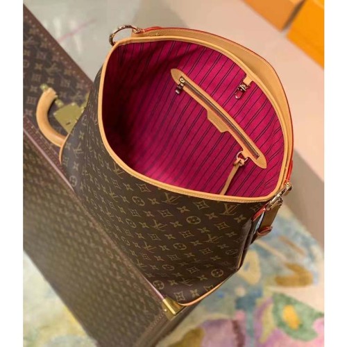 Louis Vuitton LV Women Graceful MM Hobo Classic Beige Monogram Coated Canvas