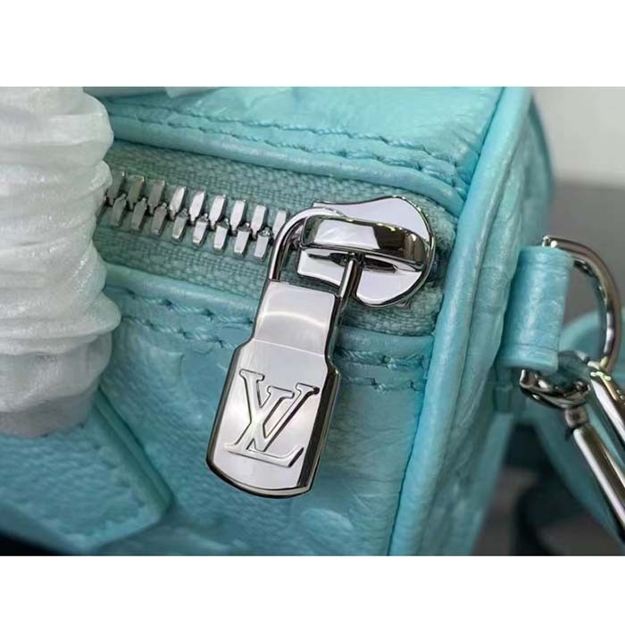 Louis Vuitton LV Women Nano Speedy Blue Monogram Empreinte Embossed Supple Grained Cowhide