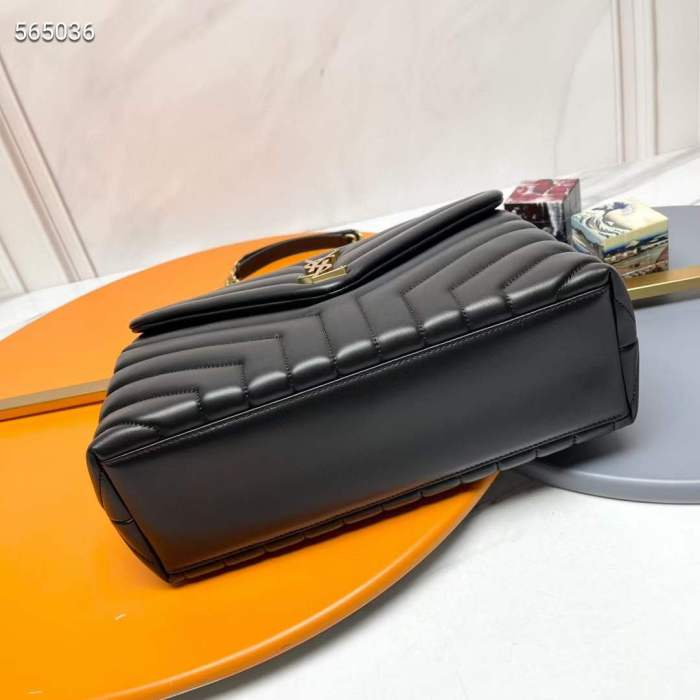 Saint Laurent YSL Women Medium Quilted Leather Black Calfskin Leather Brass