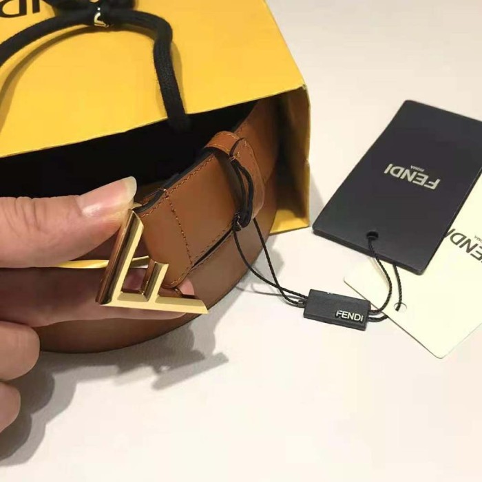 Fendi Women Brown Leather Belt