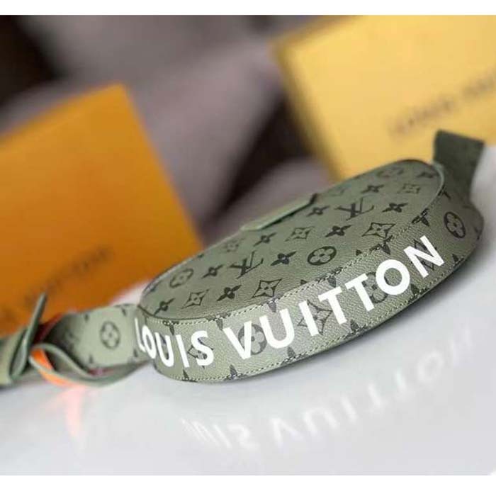 Louis Vuitton Unisex LV Moon Crossbody Khaki Green Vermillion Red Monogram Canvas M23838