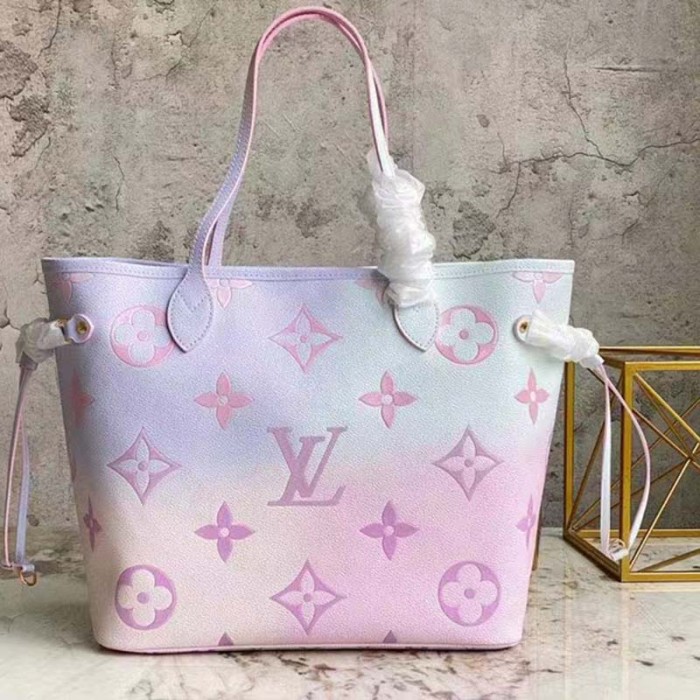 Louis Vuitton Women Neverfull MM Tote Sunrise Pastel Monogram Coated Canvas