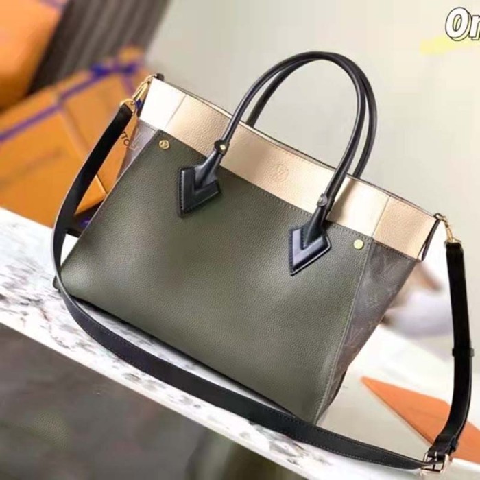 Louis Vuitton LV Women On My Side MM Green Twist Calfskin Monogram Canvas