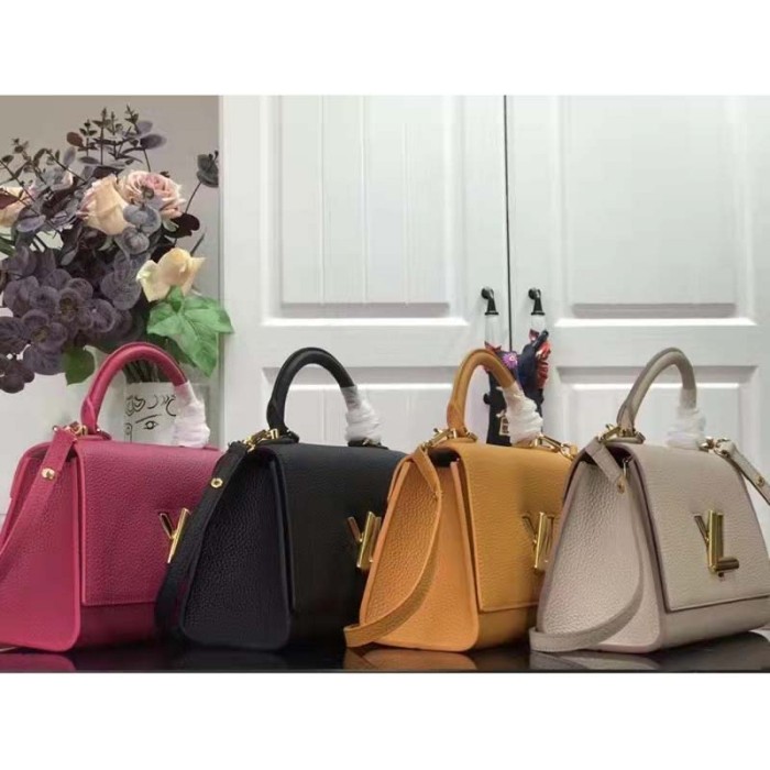 Louis Vuitton LV Women Twist One Handle BB Handbag Greige Grey Taurillon