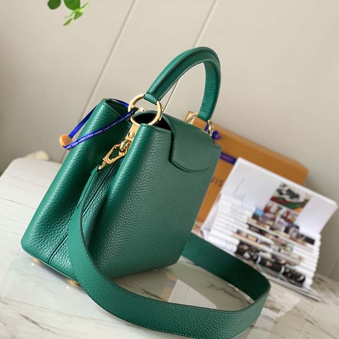 Louis Vuitton LV Women Capucines BB Handbag Emeraude Green Taurillon Leather