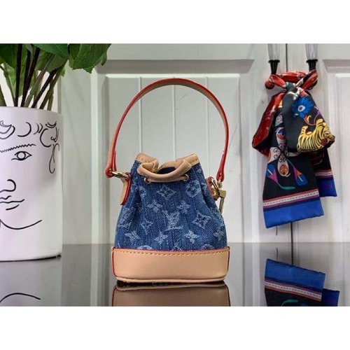 Louis Vuitton Women Micro Noe Bag Charm Monogram Denim Canvas M01700