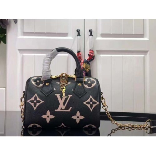 Louis Vuitton Women LV Speedy Bandoulière 20 Black Cowhide Leather M47048