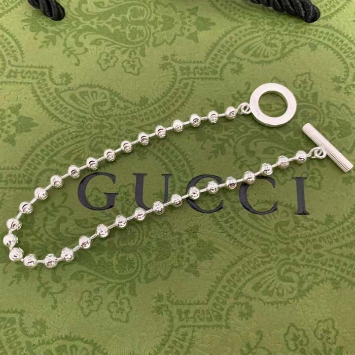 Gucci Unisex Silver Boule Chain Bracelet