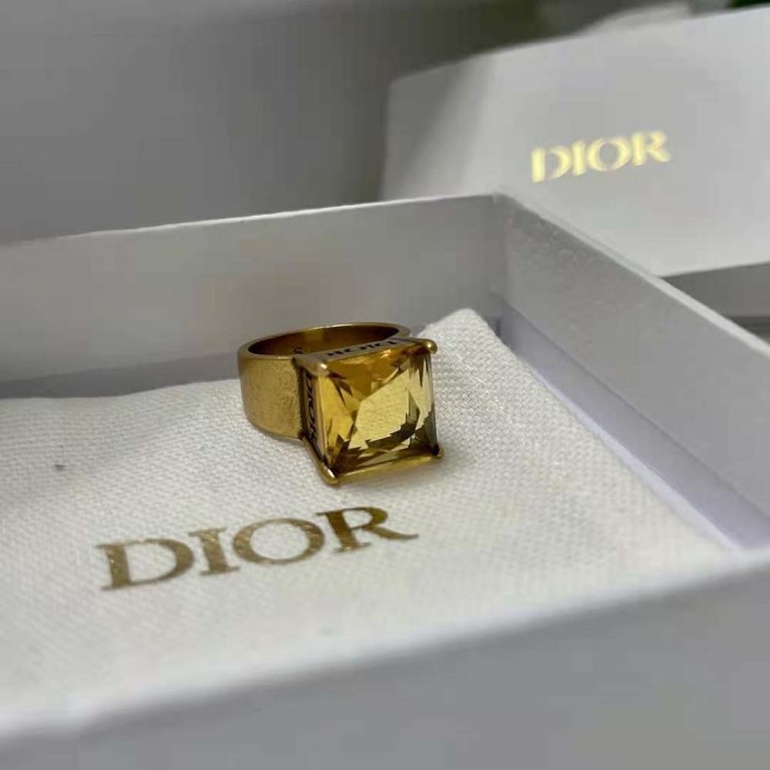 Dior Women Dio(r)evolution Ring Antique Gold-Finish Metal and Citrine