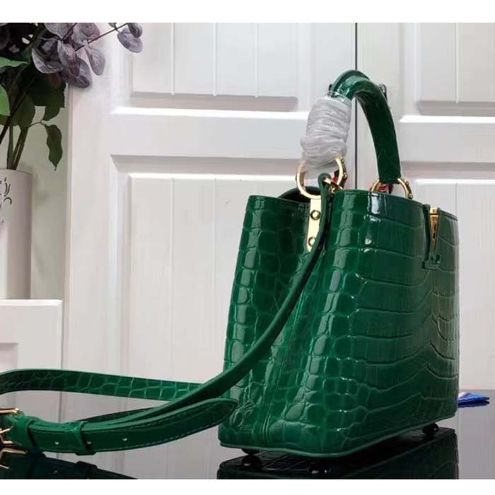 Louis Vuitton LV Women Capucines BB Handbag Green Crocodilien Brillant Savoir Faire