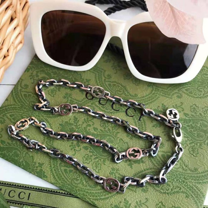 Gucci Women Silver Necklace with Interlocking G