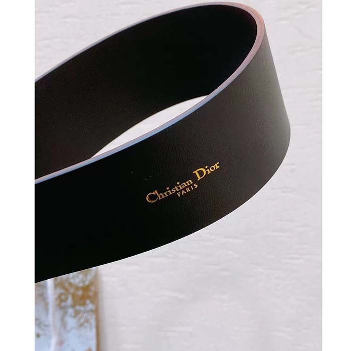Dior Unisex CD Dior Punk Belt Black Matte Calfskin 54 MM Width