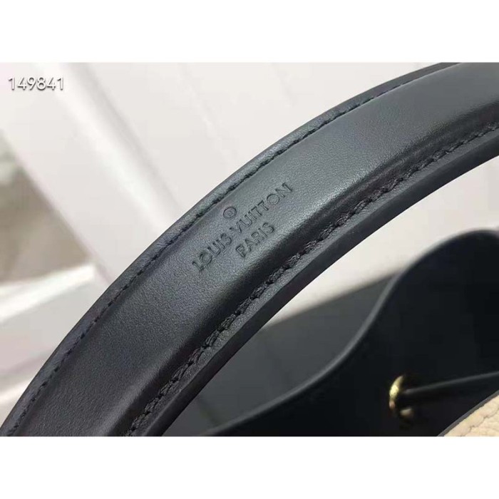 Louis Vuitton LV Women NéoNoé MM Bucket Bag Beige Embroidered Embossed Grained Cowhide