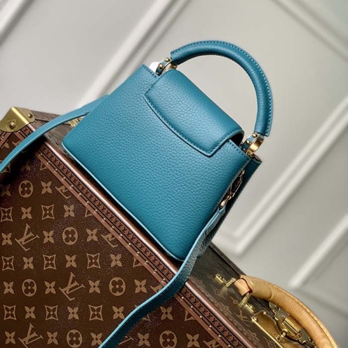 Louis Vuitton LV Women Capucines Mini Handbag Green Taurillon Cowhide Leather