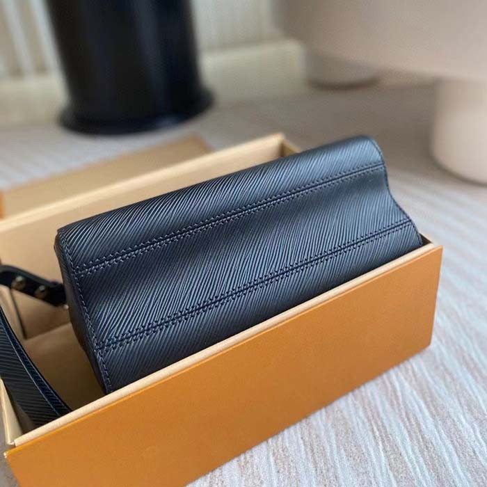 Louis Vuitton LV Women Twist MM Black Epi Grained Cowhide Leather