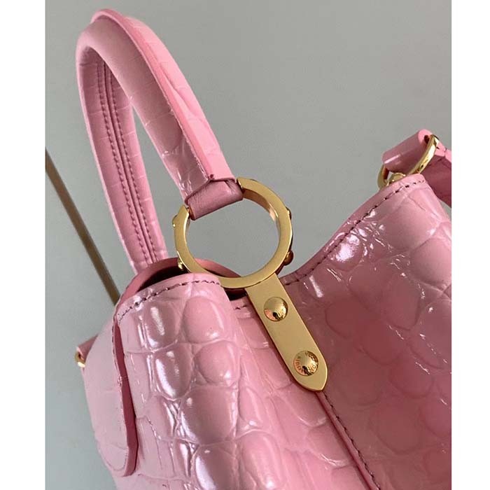 Louis Vuitton LV Women Capucines MM Pink Brilliant Alligator Leather N94260