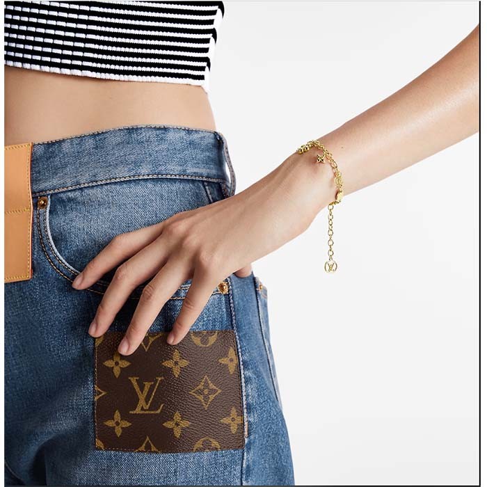 Louis Vuitton Women LV Blooming Supple Bracelet Brass Monogram Flowers LV Circle