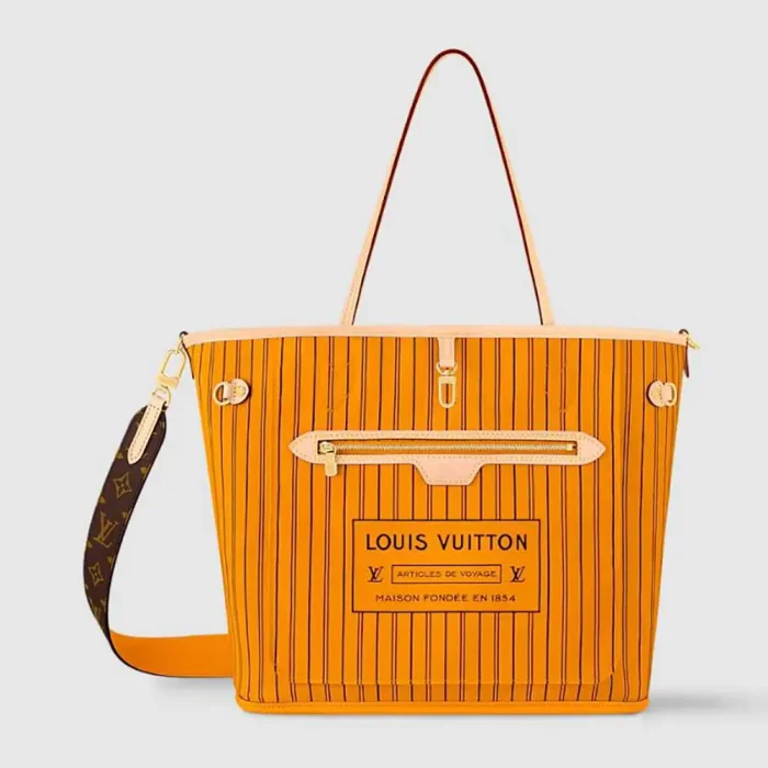 Louis Vuitton LV Women Neverfull Bandoulière Inside Out MM-Orange M11947