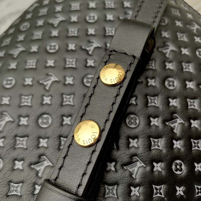 Louis Vuitton Women NeoNoé BB Bucket Bag Black Calfskin Monogram Flowers