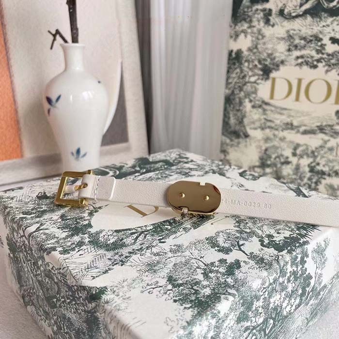 Dior Unisex CD Saddle Belt Latte Ultrasmooth Calfskin 20 MM Width