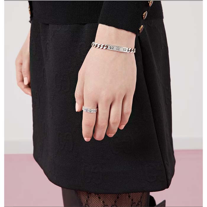 Gucci Unisex GucciGhost Ring Silver Two Cultures Past Present 925 Sterling Silver