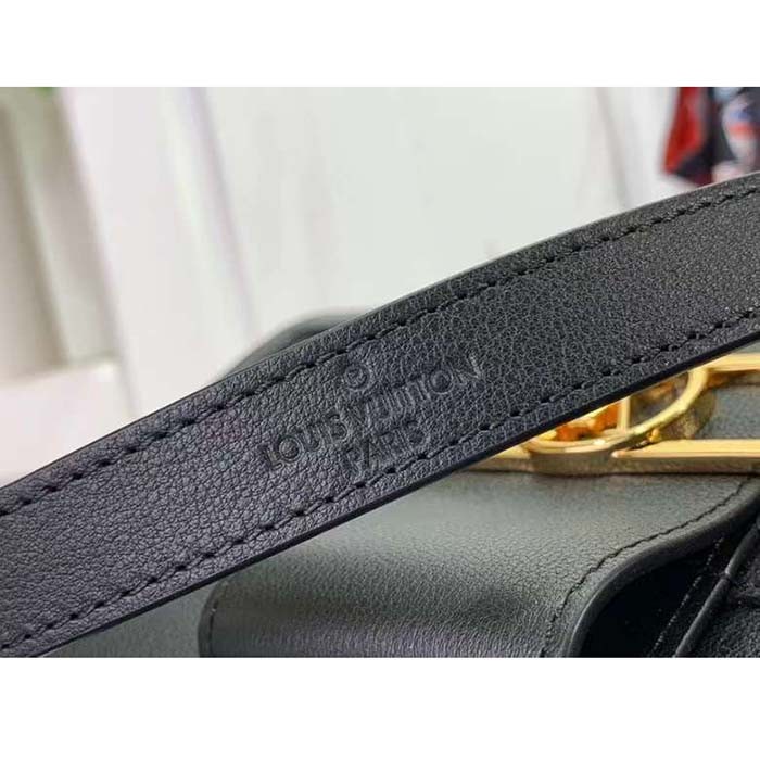 Louis Vuitton LV Women Dauphine Soft MM Handbag Black Calfskin Leather M25209