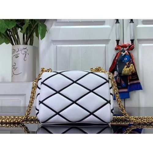 Louis Vuitton LV Women Pico GO-14 Black White Lambskin Cowhide Leather