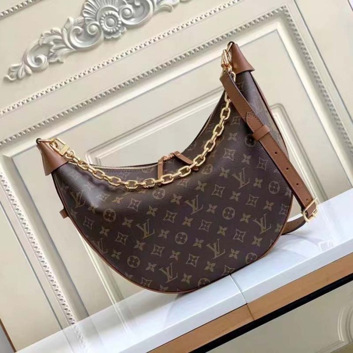 Louis Vuitton LV Women Loop Hobo Brown Monogram Monogram Reverse Coated Canvas