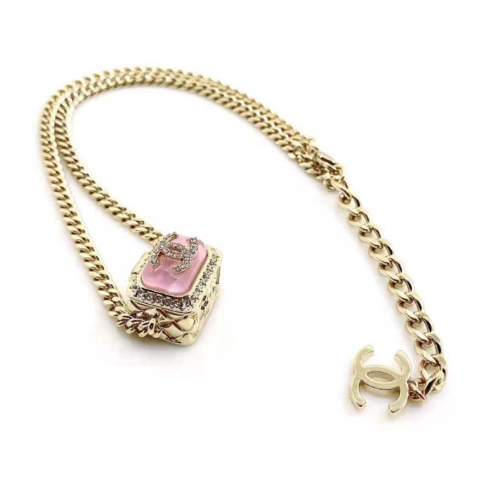 Chanel Women Pendant Necklace in Metal Resin and Strass