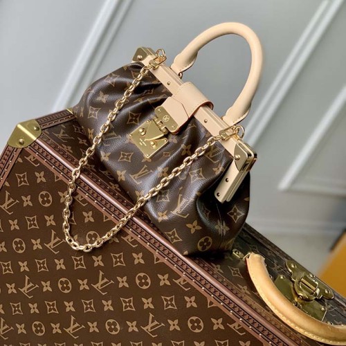 Louis Vuitton LV Women Monogram Clutch Monogram Coated Canvas Calfskin Leather