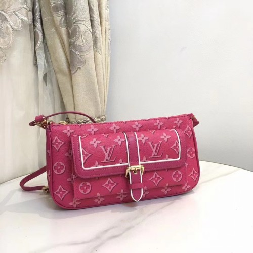 Louis Vuitton LV Women Maxi Multi Pochette Accessoires Handbag Fuchsia Pink Monogram Coated Canvas