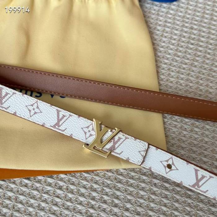 Louis Vuitton Unisex LV Iconic 20 MM Reversible Belt Monogram Dune Canvas M8495U