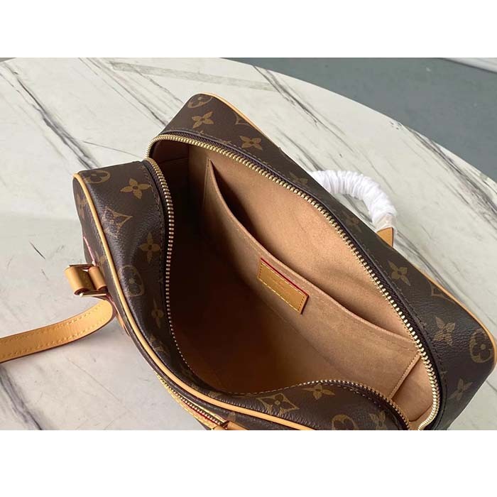 Louis Vuitton LV Women Cité Handbag Monogram Coated Canvas Cowhide Leather