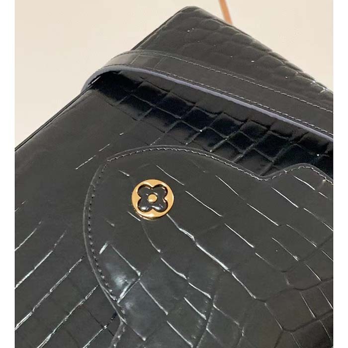 Louis Vuitton LV Women Capucines MM Black Brilliant Alligator Leather N92967