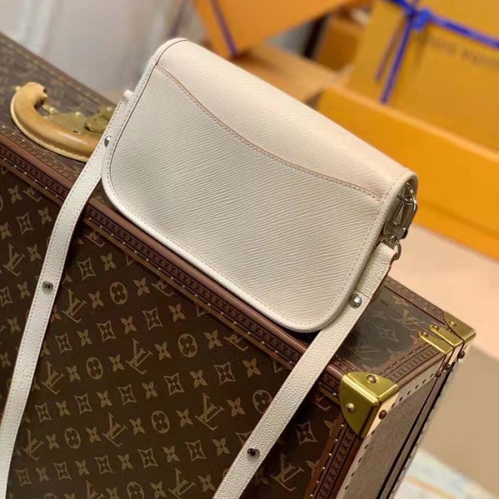 Louis Vuitton LV Women Buci Crossbody White Epi Grained Smooth Cowhide Leather