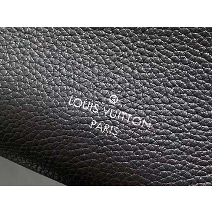 Louis Vuitton LV Women Side Trunk MM Handbag Black Grained Calf Leather M25160