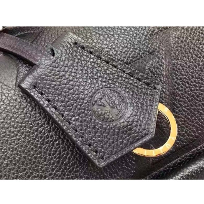 Louis Vuitton LV Women Madeleine MM Handbag Black Embossed Grained Cowhide Leather