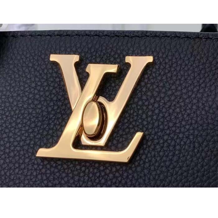Louis Vuitton LV Women Lock Go Black Grained Calf Leather Microfiber Lining