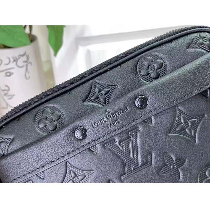 Louis Vuitton Unisex LV Alpha Wearable Wallet Monogram Shadow Cowhide Leather Black