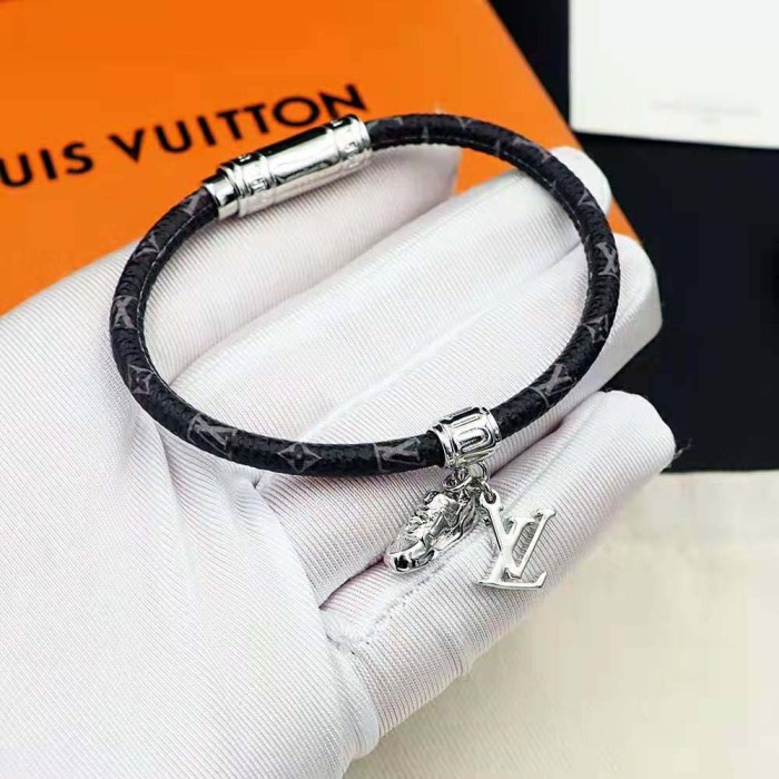 Louis Vuitton Men LV Icon Trainer Leather Bracelet