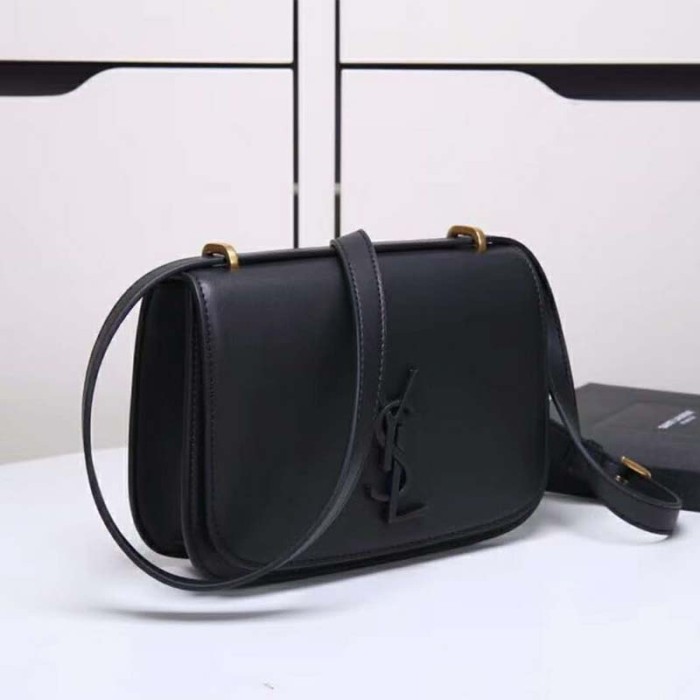 Saint Laurent YSL Women Spontini Small Satchel in Smooth Leather-Black