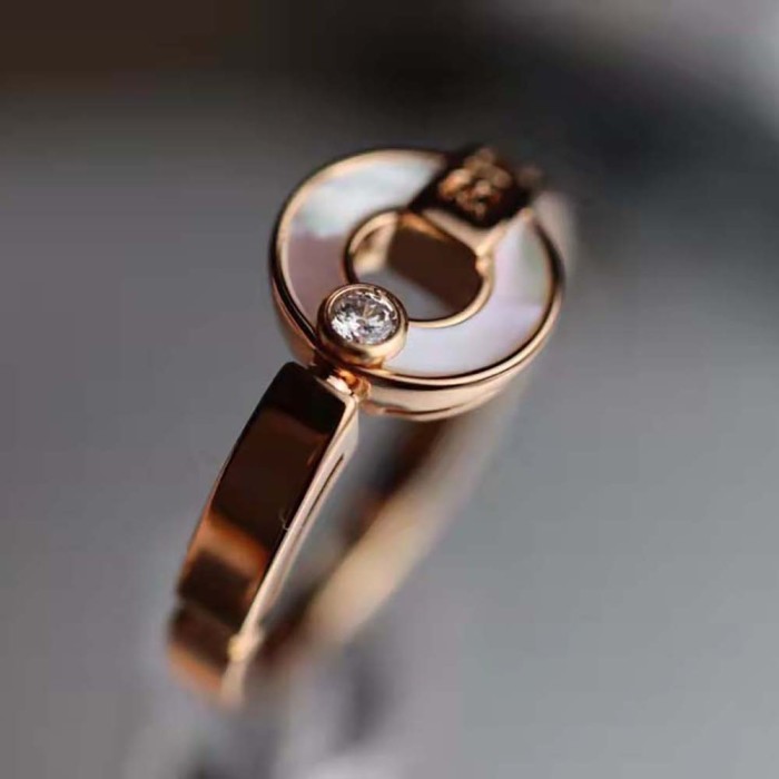 Bvlgari Women Openwork 18 KT Rose Gold Ring