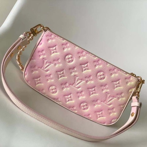 Louis Vuitton LV Women Multi Pochette Accessoires Pink Sprayed Embossed Grained Cowhide