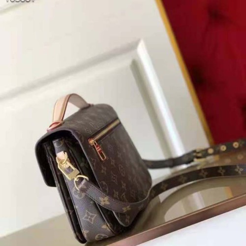 Louis Vuitton Unisex Pochette Métis Bag Monogram Coated Canvas Natural Cowhide