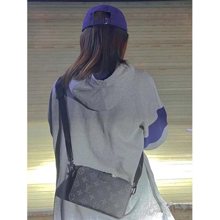 Louis Vuitton Unisex LV Alpha Wearable Wallet Grey Monogram Eclipse Coated Canvas