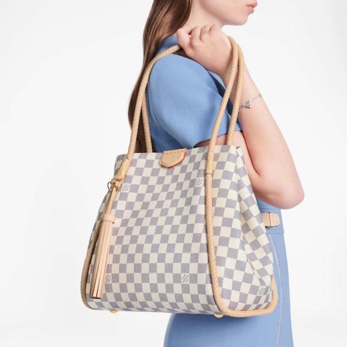 Louis Vuitton LV Women Propriano Damier Azur Coated Canvas Exterior